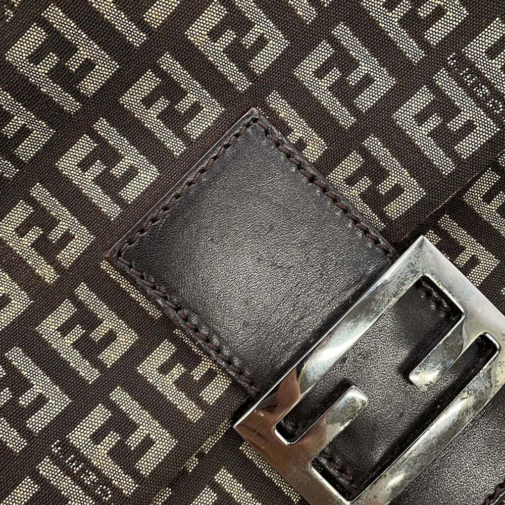 FENDI Brown Leather Zucca Shoulder Bag - Picture 9 of 16